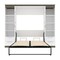 Bestar Orion 98W Full Murphy Bed and 2 Narrow Shelving Units with Drawers (99W), White & Walnut Grey 116895-000017 - alternate 10